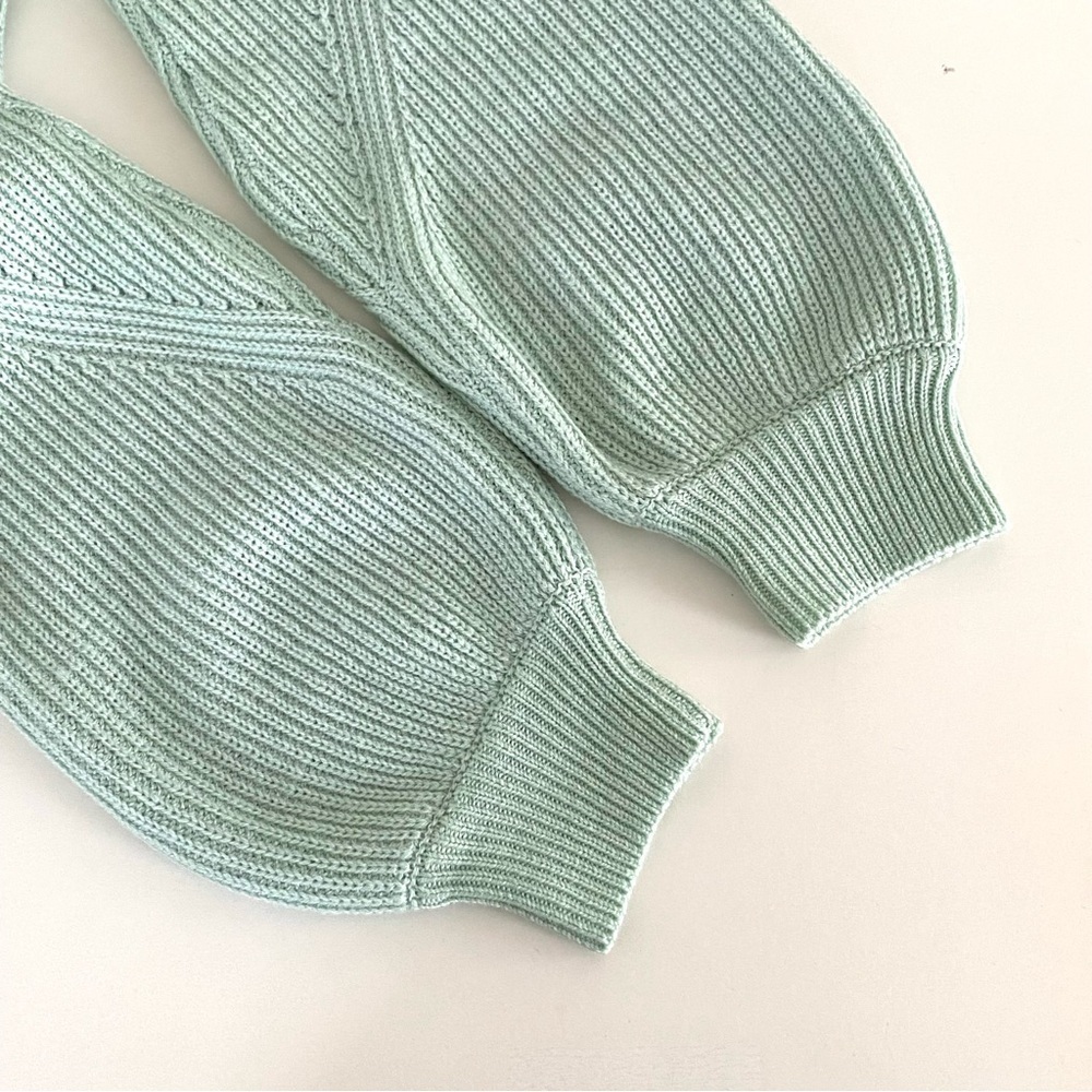 The Kooples Merino Wool Ribbed Knit Sweater in Mint Green - Picture 8 of 12